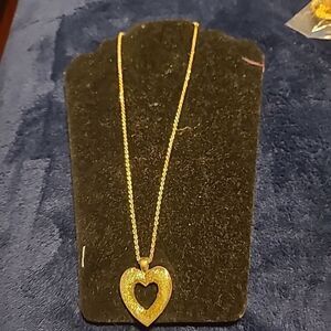 Napier Silver Glittery Heart  Necklace